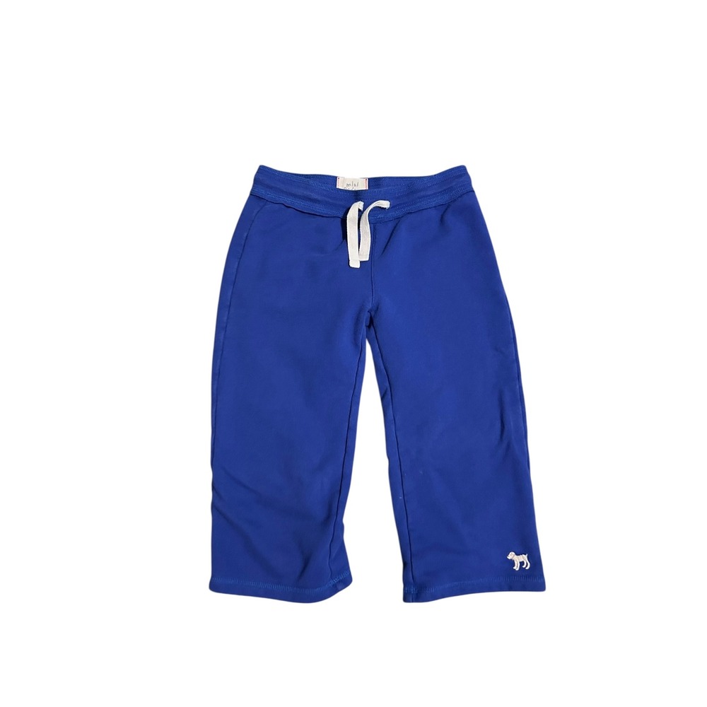 MINI BODEN‎ Royal Blue Cozy Cropped Sweat Pants Shorts Drawstring Sz 9 years